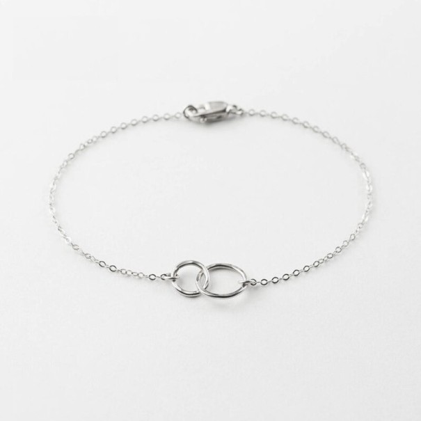 Damen-Kettenarmband mit Ringen silbern