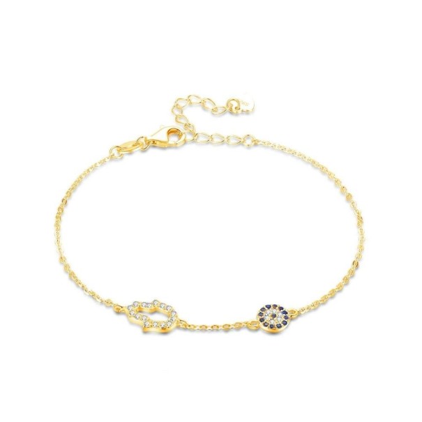 Damen-Kettenarmband mit Zirkonen golden