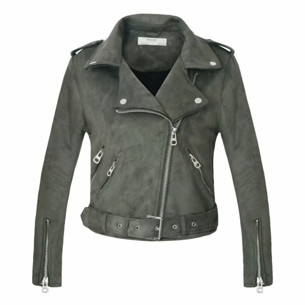 Damen-Kunstlederjacke P1784 grau L