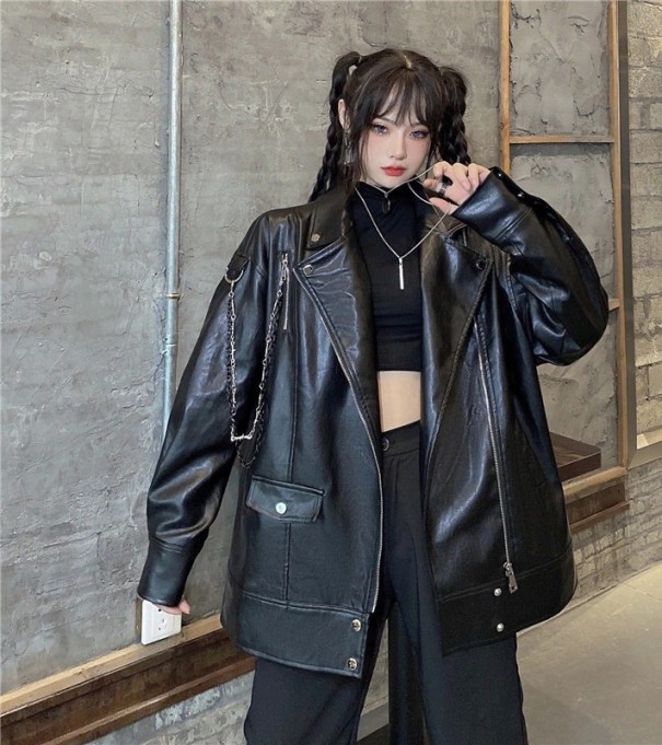 Damen-Kunstlederjacke P1883 XS