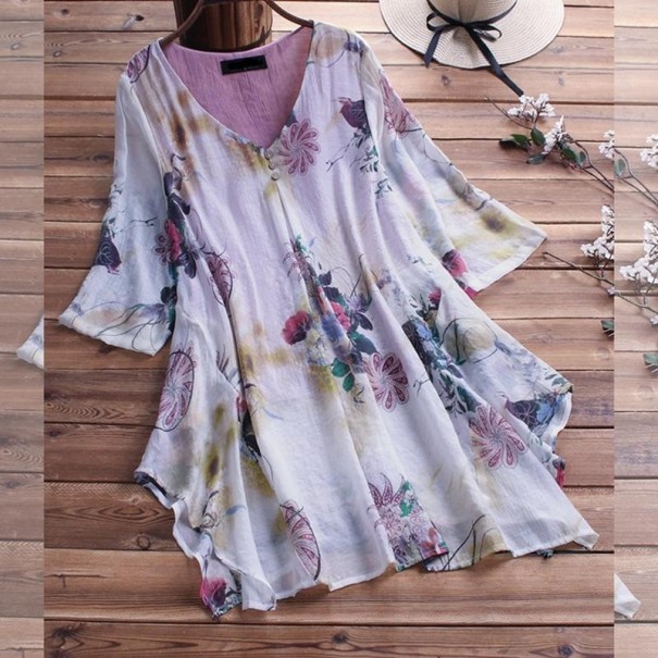 Damen-Langbluse A1 hellviolett 3XL