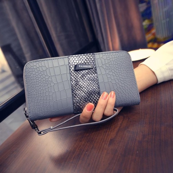 Damen-Lederbrieftasche M212 grau 1