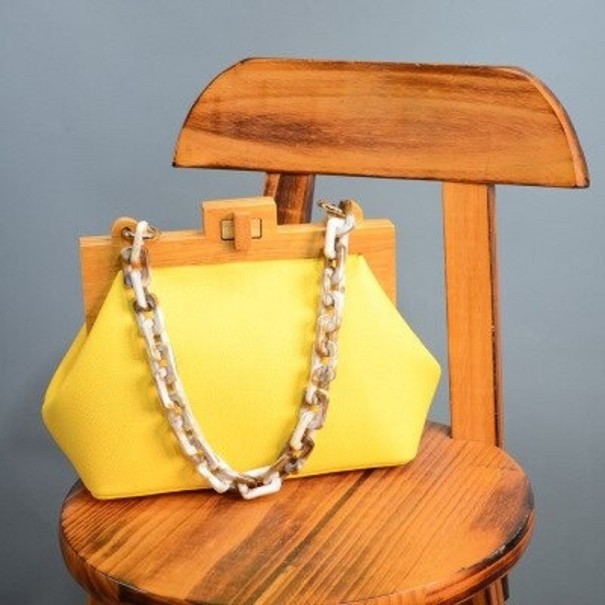 Damen-Lederhandtasche M1133 gelb