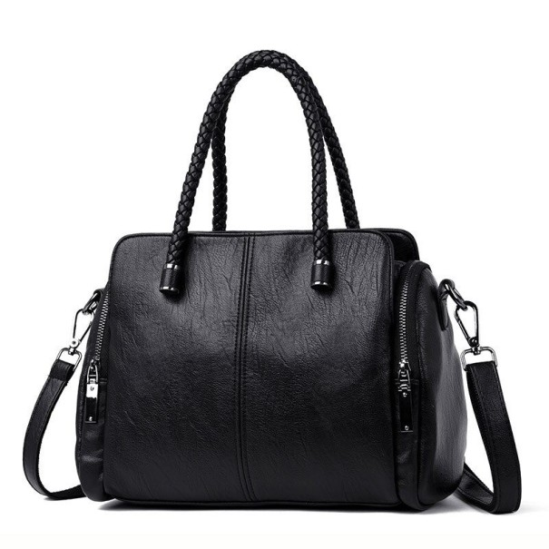 Damen-Lederhandtasche M1154 schwarz