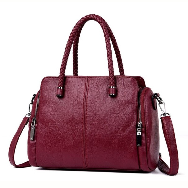 Damen-Lederhandtasche M1154 weinrot