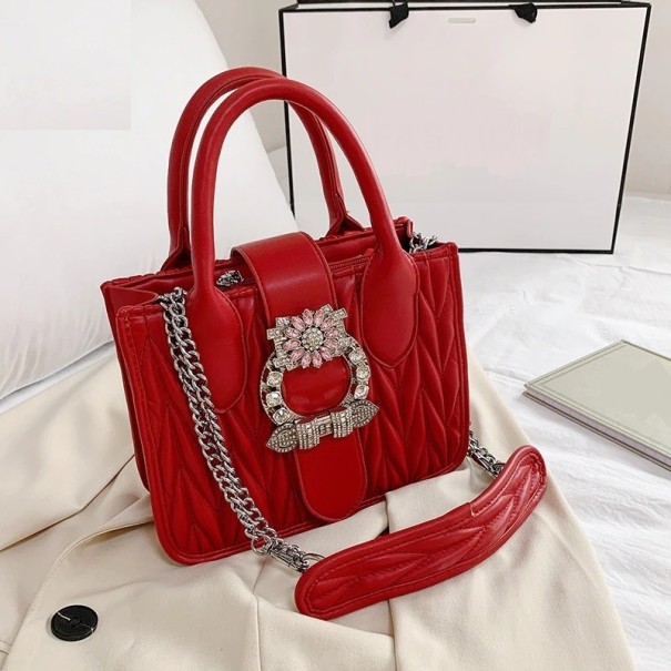 Damen-Lederhandtasche M1190 rot