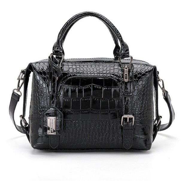 Damen-Lederhandtasche M1236 schwarz