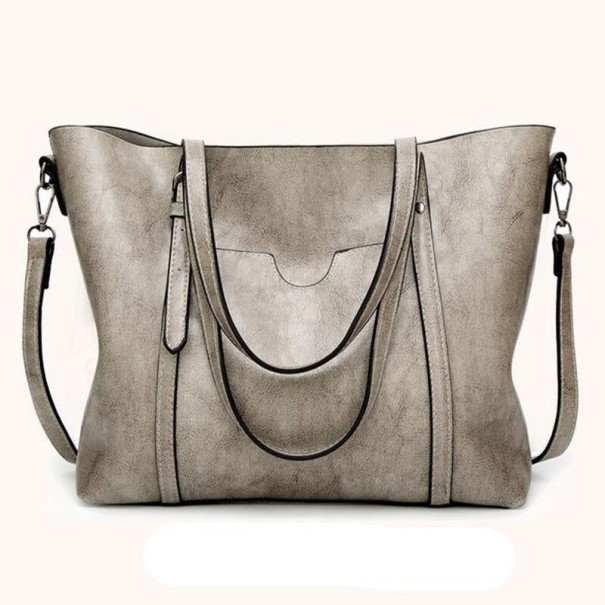 Damen-Lederhandtasche M1253 grau