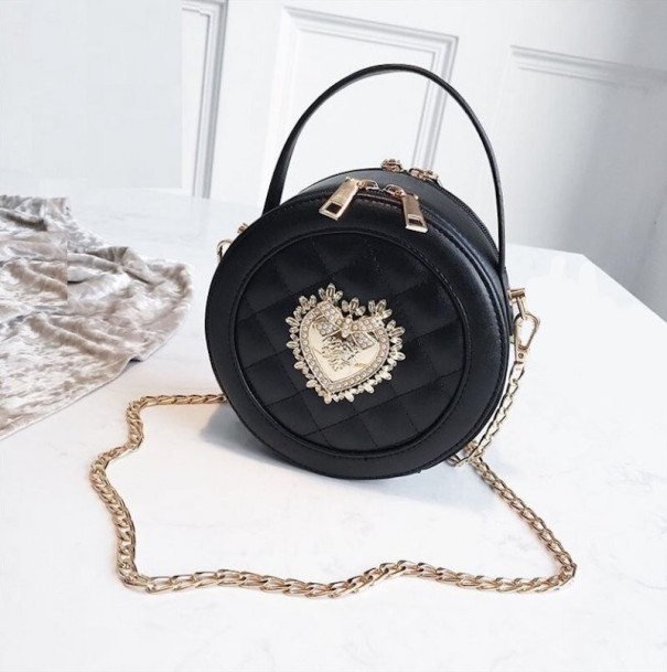 Damen-Lederhandtasche M1285 schwarz