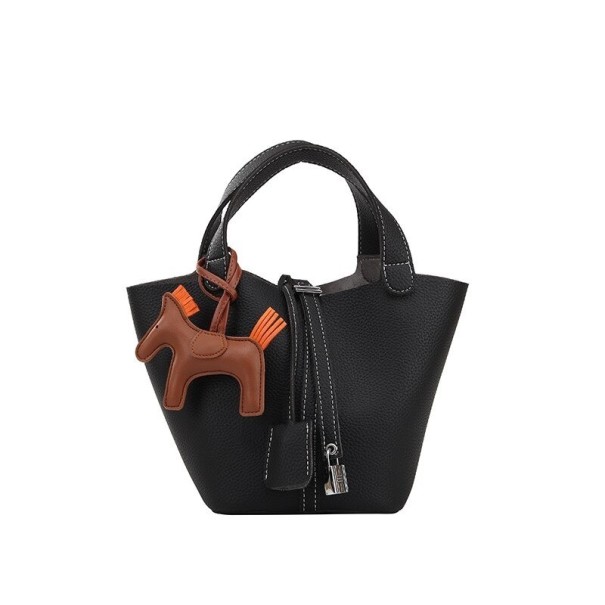 Damen-Lederhandtasche M1294 schwarz