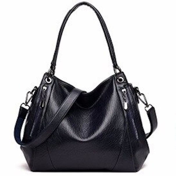 Damen-Lederhandtasche M1320 dunkelblau