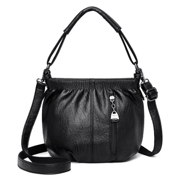 Damen-Lederhandtasche M1360 schwarz