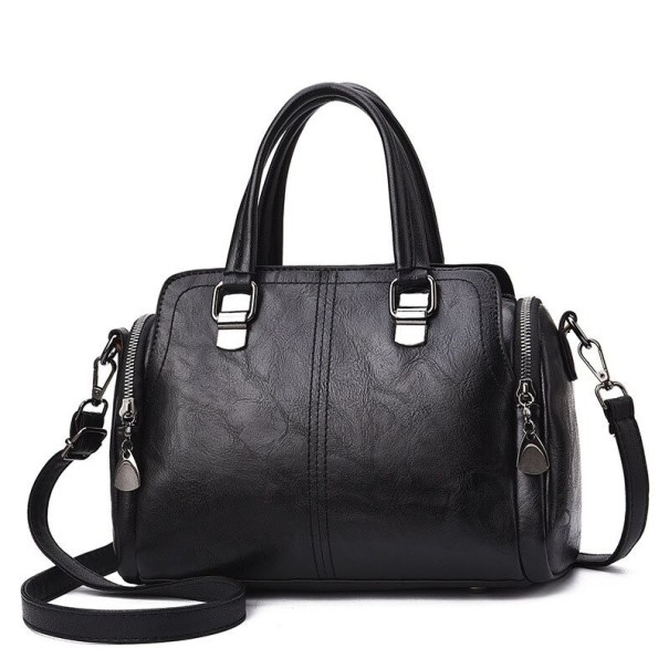 Damen-Lederhandtasche M1438 schwarz