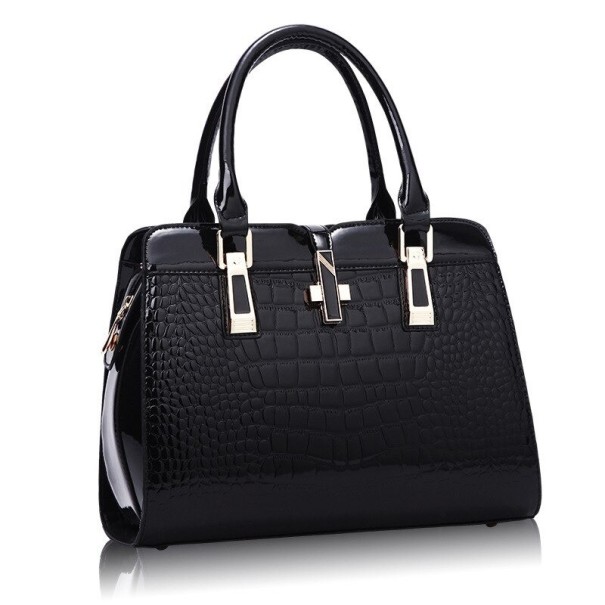 Damen-Lederhandtasche M1463 schwarz