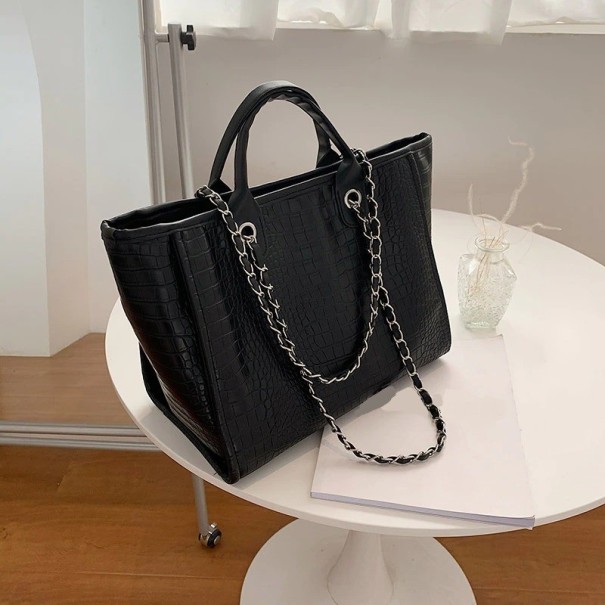 Damen-Lederhandtasche M1584 schwarz