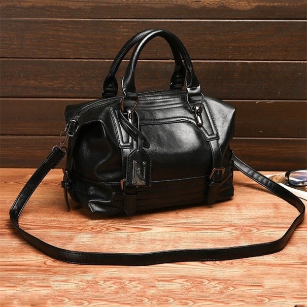 Damen-Lederhandtasche M1644 schwarz