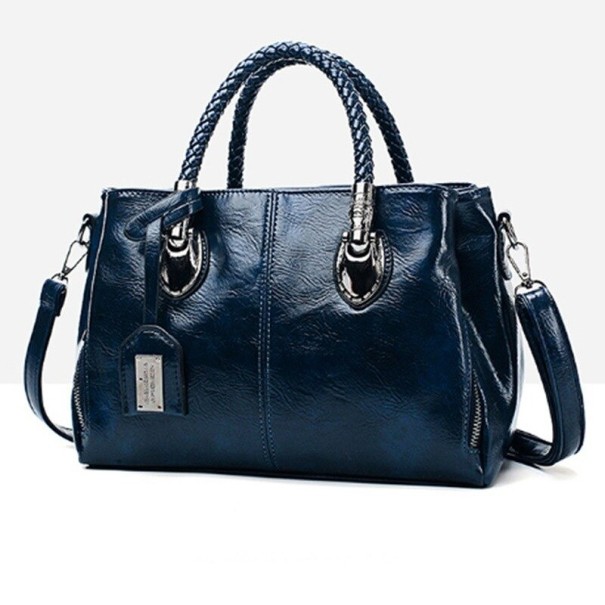 Damen-Lederhandtasche M1645 dunkelblau