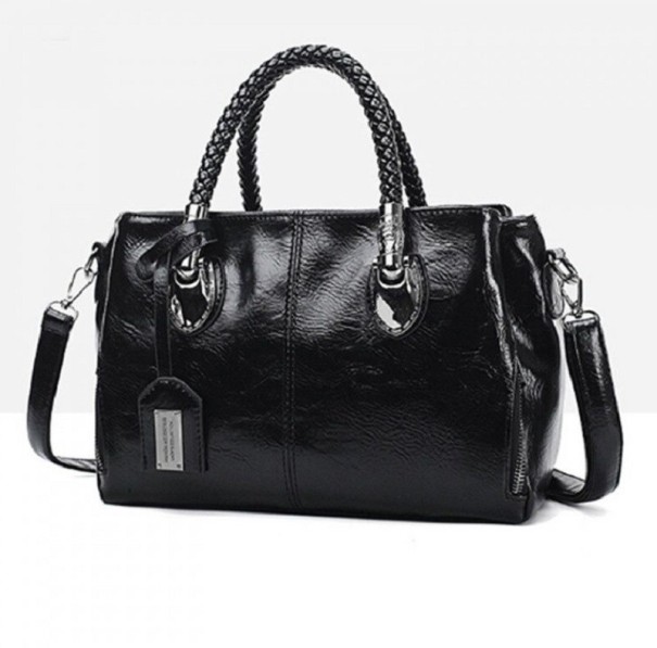 Damen-Lederhandtasche M1645 schwarz