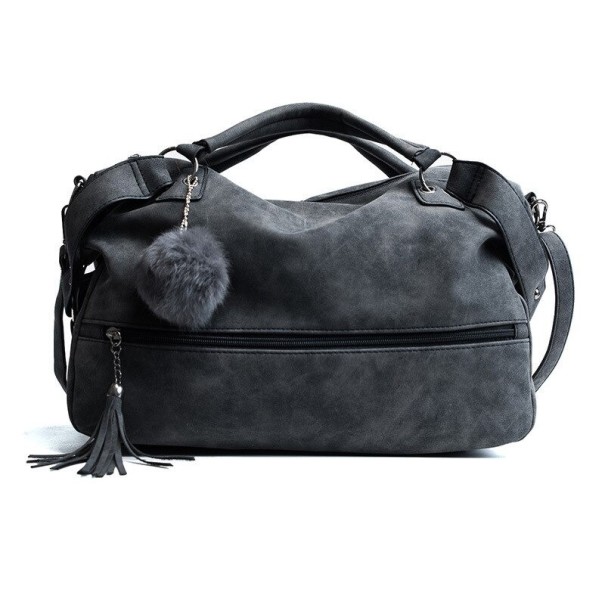 Damen-Lederhandtasche M1653 schwarz