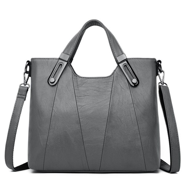 Damen-Lederhandtasche M1669 grau