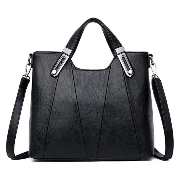 Damen-Lederhandtasche M1669 schwarz