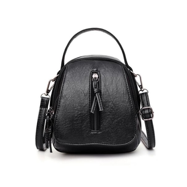 Damen-Lederhandtasche M732 schwarz