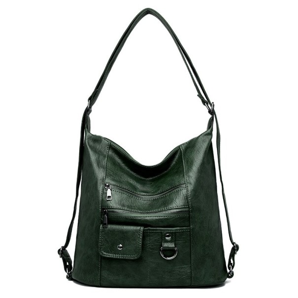 Damen-Lederhandtasche M743 dunkelgrün