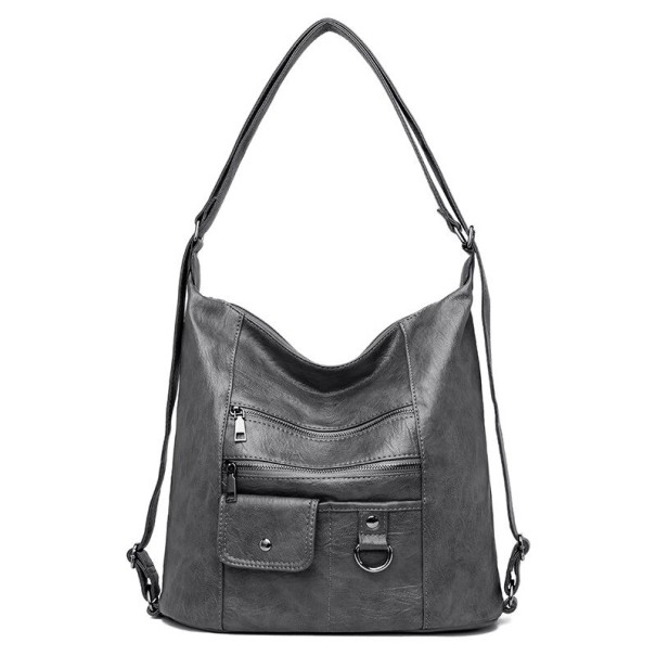 Damen-Lederhandtasche M743 grau