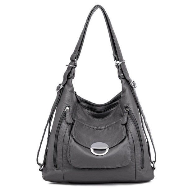 Damen-Lederhandtasche M784 grau 1