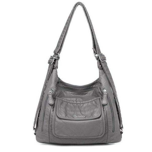 Damen-Lederhandtasche M785 grau