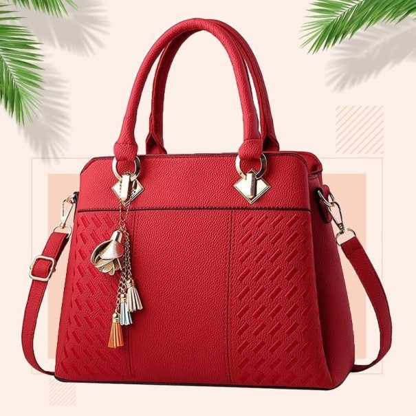 Damen-Lederhandtasche M793 rot