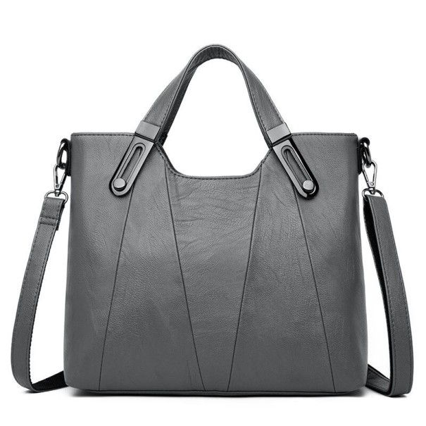 Damen-Lederhandtasche M826 grau