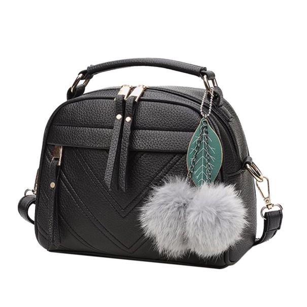 Damen-Lederhandtasche M832 schwarz