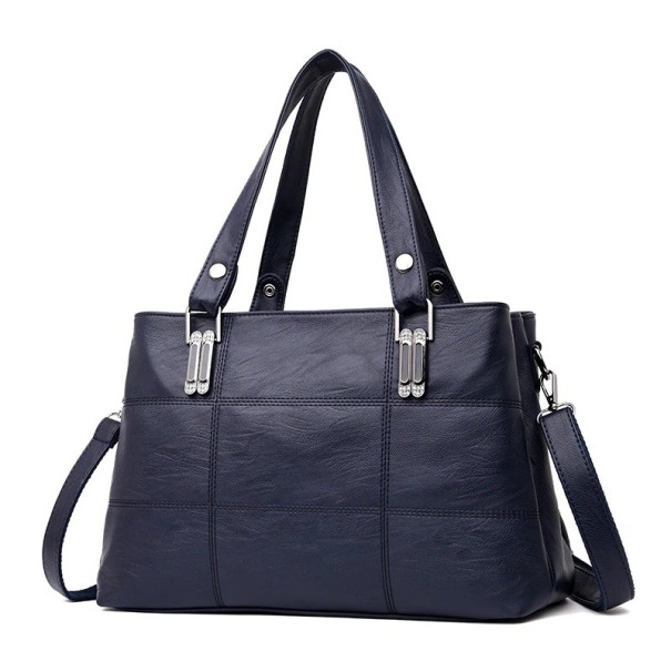 Damen-Lederhandtasche M889 dunkelblau