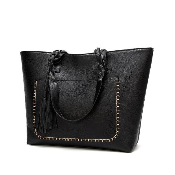 Damen-Lederhandtasche M914 schwarz