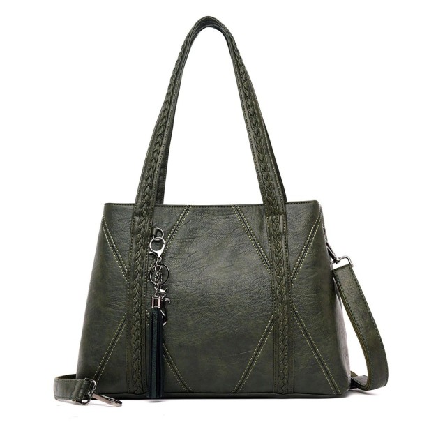 Damen-Lederhandtasche M966 oliv