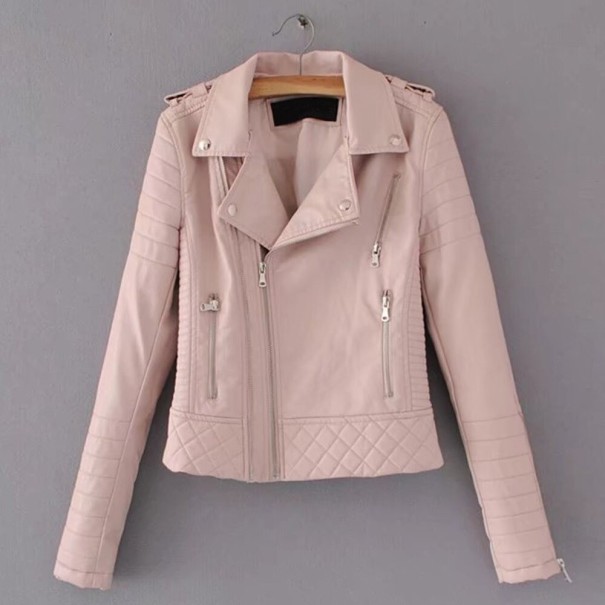 Damen-Lederjacke A1888 rosa S