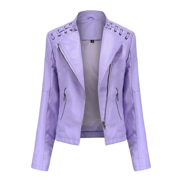 Damen-Lederjacke P1766 hellviolett M