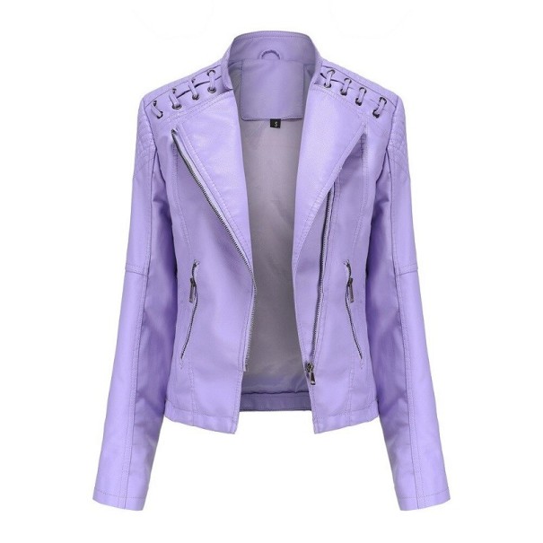 Damen-Lederjacke P1766 hellviolett XL