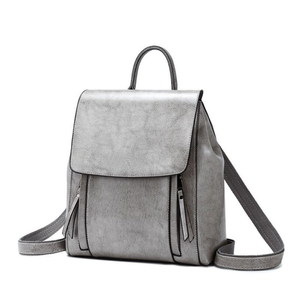 Damen-Lederrucksack E798 grau