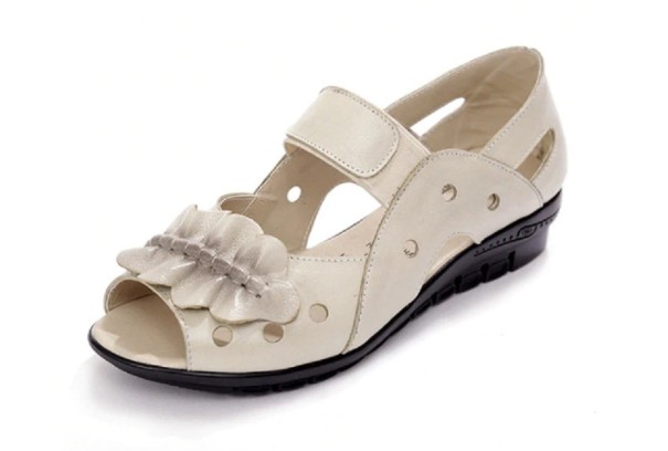 Damen-Ledersandalen A691 beige 37