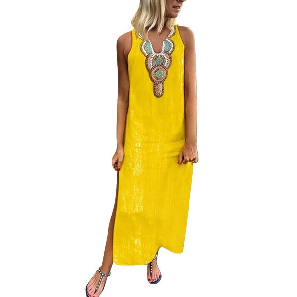 Damen Maxikleid A1 gelb M
