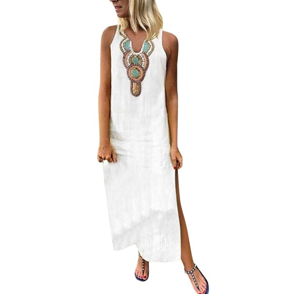 Damen Maxikleid A1 weiß XXL