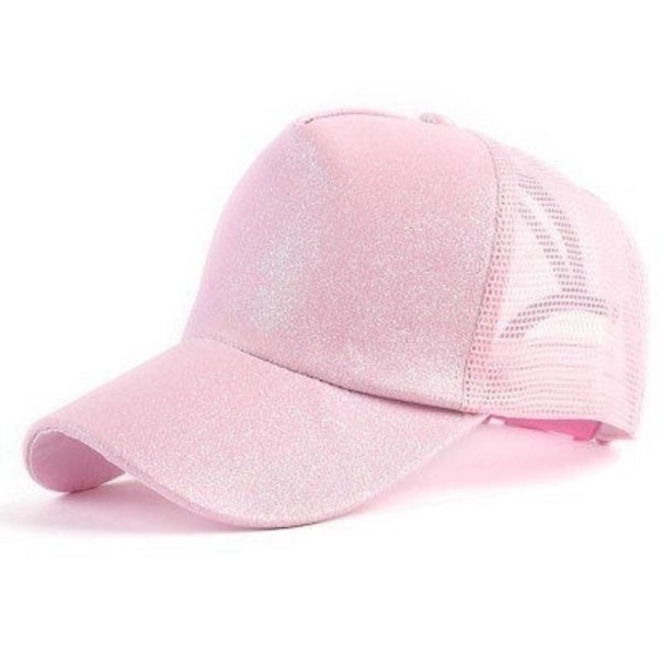 Damen-Mesh-Cap mit Glitzer hellrosa