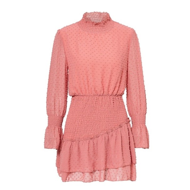 Damen-Minikleid mit Stehkragen rosa S