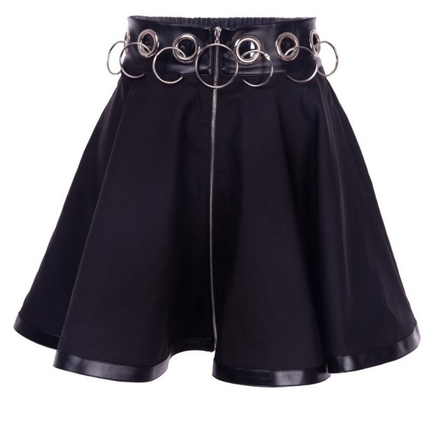Damen-Minirock mit dekorativen Ringen XS