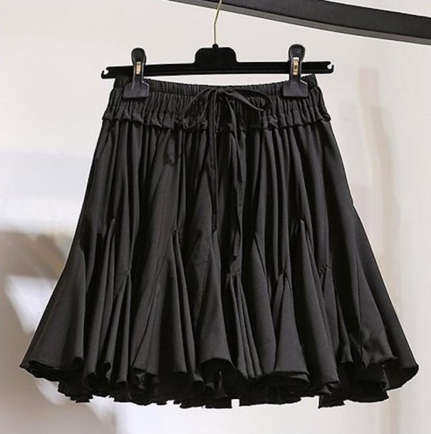 Damen-Minirock mit hoher Taille schwarz M