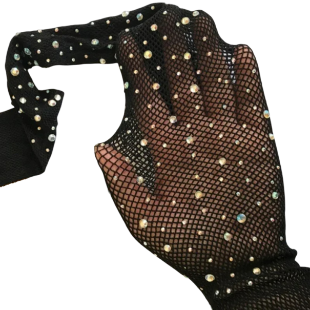 Damen Netzstrumpfhose mit Diamanten und Strasssteinen, glänzende Nylonstrümpfe mit Kristallen, modische Netzstrümpfe für Partys schwarz