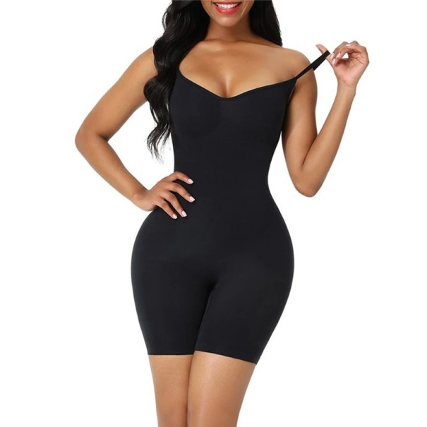Damen Oberschenkellanger Figurformender Body Nahtlose elastische Shaping-Unterwäsche Figurformende Body Kompressionsbody für eine glatte Silhouette schwarz 2XL