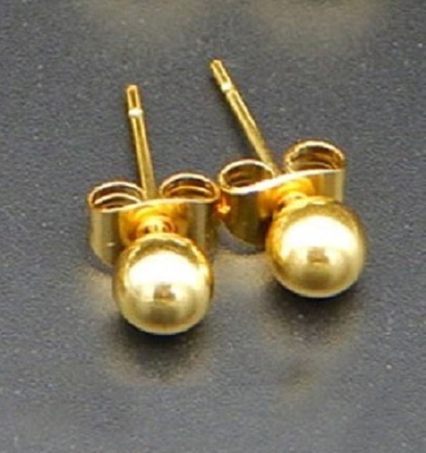 Damen-Ohrstecker G599 golden 5 mm